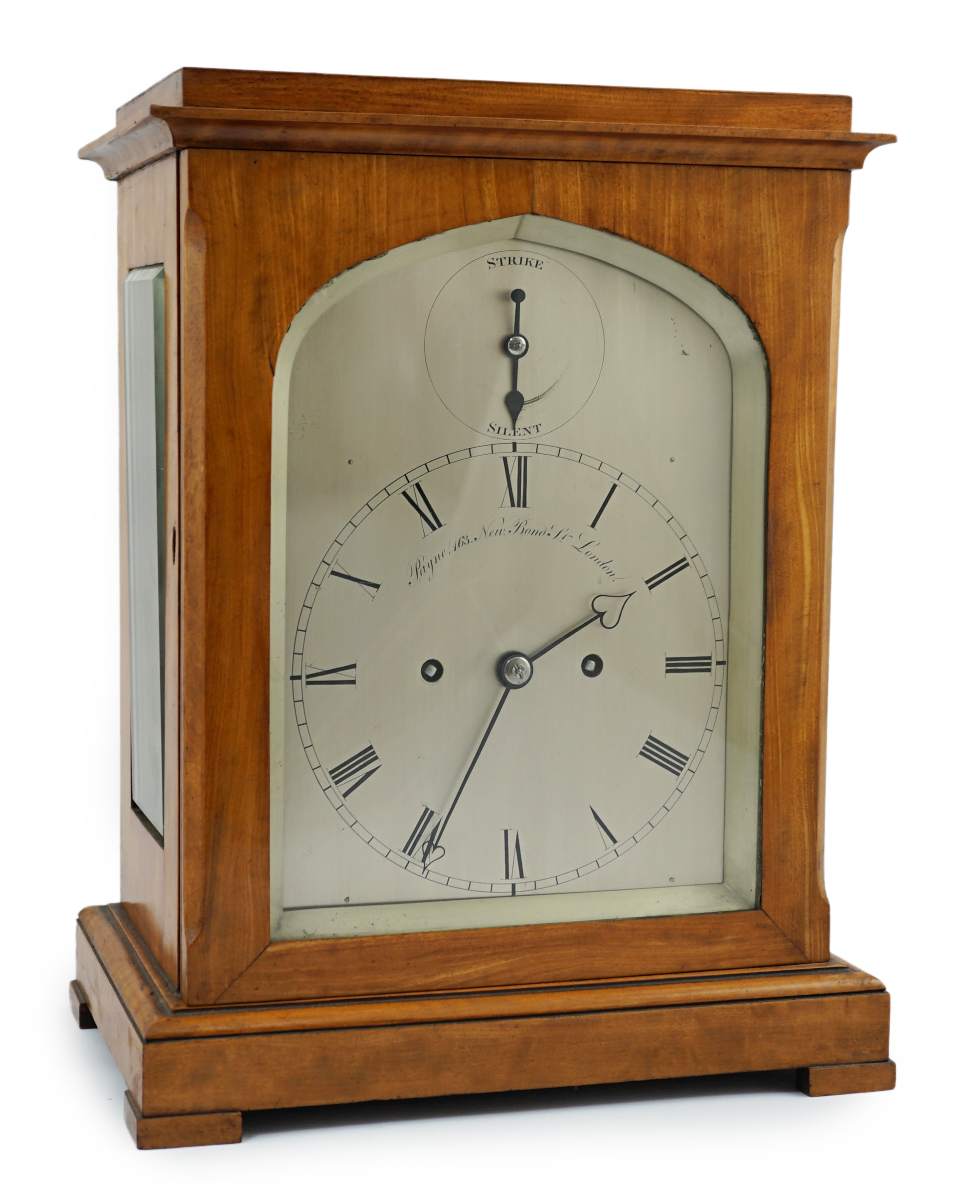 Payne, 163 New Bond Street, London. A Victorian satinwood cased eight day bracket clock